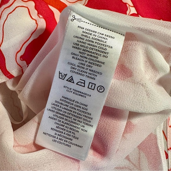 NWOT Equipment Femme ‘Hadley’ Silk Crepe Tank in “Raspberry Sorbet Multi” Sz XXS - Picture 12 of 16